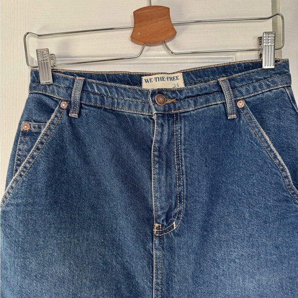 Free People Wild Roses Denim Midi Skirt - Picture 4 of 7